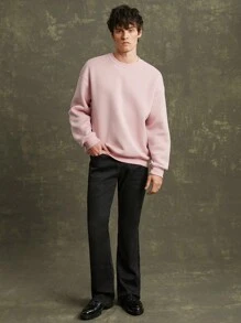 Men Premium Cotton Denim Stretch Flare Jeans - Black - View 4