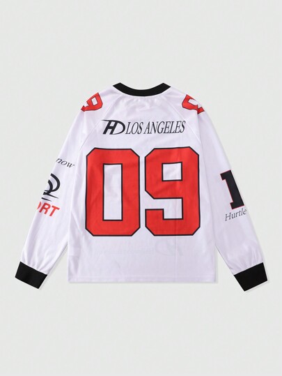 Street Life Men's Patchwork Design Long Sleeve Sports T-Shirt
