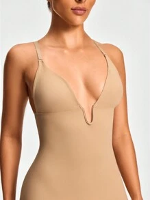 SHEIN Shape Vestido camiseta ajustado con cuello en V profundo y espalda descubierta para mujer