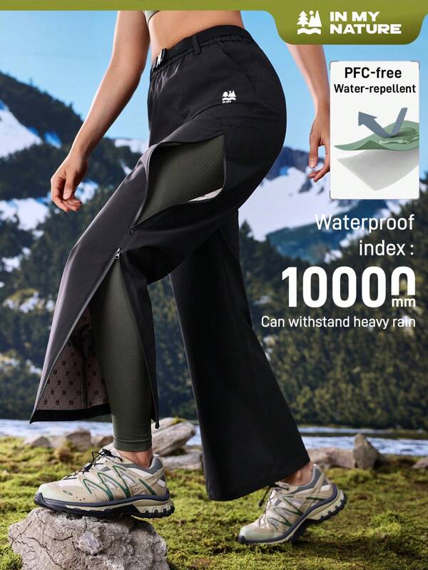 In My Nature Women's Printed Side Zipper Minimalist Hiking Pants, Casual Holiday