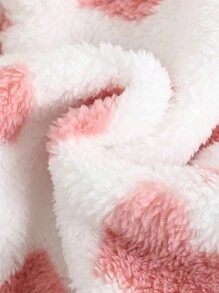 Cozy Pixies 2 件套女婴心形图案圆领长袖插肩运动衫和锥形裤套装 - 粉色 - 查看 4