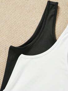 SHEIN EZwear 2pcs Women Casual Sleeveless Bodycon Dress, Suitable For Summer - Multicolor - View 5