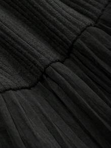 FRIFUL 女士休闲纯色圆领宽松长裙，秋季长袖连衣裙