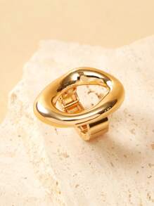 SHEIN X Lucía Bellido Anewsta 不对称镂空反光个性戒指，欧美风格