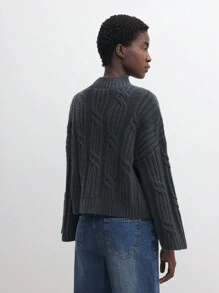 BizChic Suéter de manga larga gris, elegante Top para ir al trabajo para mujeres, apropiado para días festivos como Acción de Gracias, Navidad