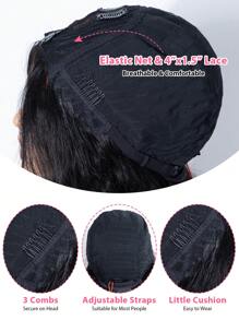 Body Wave V Part Wig 150 Density Natural Black Color No Leave Out 4.5x2 Nature Color Lace Human Hair - Natural Black - View 3