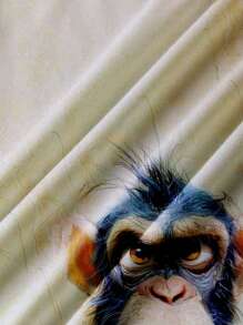 INAWLY 趣味猴子图案印花短袖休闲 T 恤图案 T 恤女式上衣 - 彩色 - 查看 4