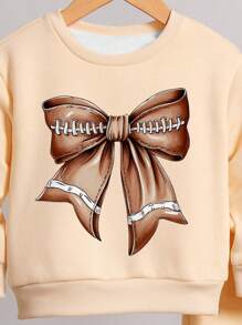 SHEIN 2 stuks/set jonge meisjes losse vlinderprint casual ronde hals sweatshirt outfit met thermische voering, geschikt voor herfst/winter