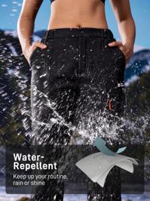 In My Nature In My Nature Women's Casual Outdoor Sports Waterproof Lined Warm Thermal Lined Hiking Pants With Zipper Pockets