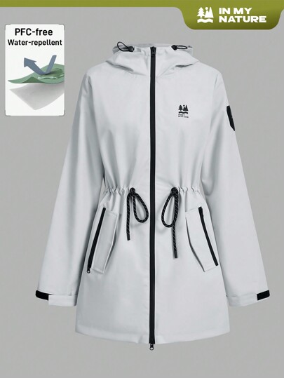 In My Nature 女士字母印花抽绳腰长袖连帽夹克