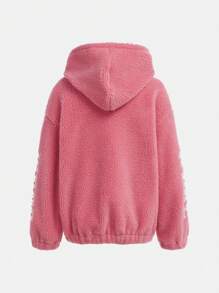 Mädchen Jacke mit Kirsch-Grafik, figurbetont, gefüttert, mit Stehkragen