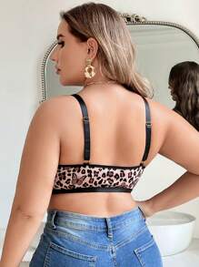 Plus Size Contrast Binding Hollow Out Simple Sexy Lingerie
