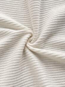 SHEIN 2pcs Maternity Solid Ribbed Round Neck Sleeveless Split Dress & Pants Elegant Set - Apricot - View 7