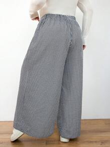 SHEIN CURVE+ Plus Size Leopard Print Loose Fit Casual Pants For Women - Multicolor - View 2