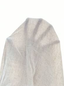 SHEIN LUNE Elastic Waist Solid Wide Leg Pants - Khaki - View 6