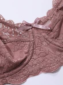 DAZY Lace Non-Padded Underwire Push Up Bra - Dusty Pink - View 9