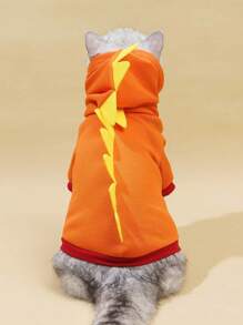 PETSIN 1pc Orange Cute Dinosaur Costume Sweatshirt For Pets, Suitable For Cats And Dogs - Multicolor - View 3