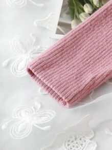 SHEIN Leap Crew Váy thu đông in hình trái tim cho bé gái, phù hợp cho kỳ nghỉ, ngoài trời, tiệc tùng - màu nâu - Xem 10