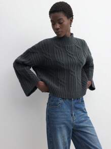BizChic Suéter de manga larga gris, elegante Top para ir al trabajo para mujeres, apropiado para días festivos como Acción de Gracias, Navidad