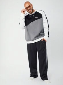 Manfinity VCAY Men's Plus Size Loose Casual Knit Long Pants - Black - View 5