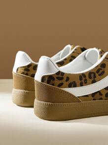 CUCCOO EASI Women Leopard Pattern Casual Retro Vulcanized Shoes Tainers - Brown - View 7