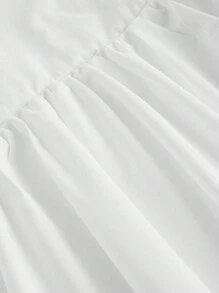 SHEIN MOD Váy midi nữ màu trắng giản dị Váy phồng Váy bồng bềnh màu trắng Váy công chúa sinh nhật cho nữ - trắng - Xem 4