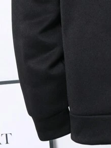 SHEIN 2件組兒童青少年男孩休閒字母壓紋連帽寬鬆套頭衛衣與純色針織長褲套裝，適合通勤、上學、日常休閒、度假、旅行、運動，四季皆宜 - 黑色 - 查看 6