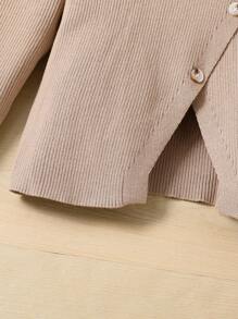 Sparklyn 2 件套 Tween Girls 保暖针织高领套头衫和阔腿裤套装，时尚休闲装，适合旅行和家居穿着，秋冬 - 卡其色 - 查看 3