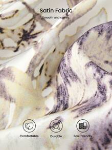 LUVLETTE Conjunto de pijama longo de cetim com estampa floral para mulheres, outono e inverno, conjuntos de pijama para mulheres, lingerie aconchegante e elegante, detalhes de outono