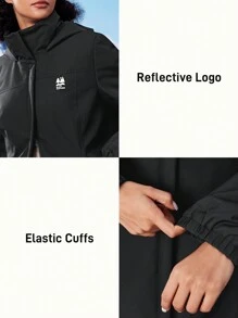 In My Nature Women's Hooded Water-Resistant Padded Coat With Cinched Waistwinter Women Tops - Black - View 5