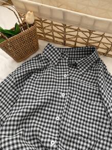 DAZY 秋季新款宽松休闲格子女式衬衫