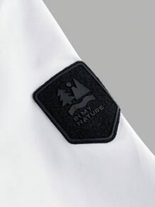 In My Nature 女士字母印花抽绳腰长袖连帽夹克 - 淺灰色 - 查看 8