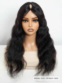Body Wave V Part Wig 150 Density Natural Black Color No Leave Out 4.5x2 Nature Color Lace Human Hair - Natural Black - View 2