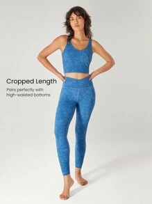 GLOWMODE Top de tirantes con espalda en U de efecto denim, para yoga de bajo impacto y uso diario, con copas extraíbles - Multicolor - Ver 5