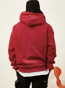 DAZY Men's Autumn Letter Print Drawstring Hoodie Sweatshirt