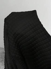 SHEIN CURVE+ Curve Plus Letter Patch Detail Drop Shoulder Sweatshirt Winter Fall Autumn - Black - View 3