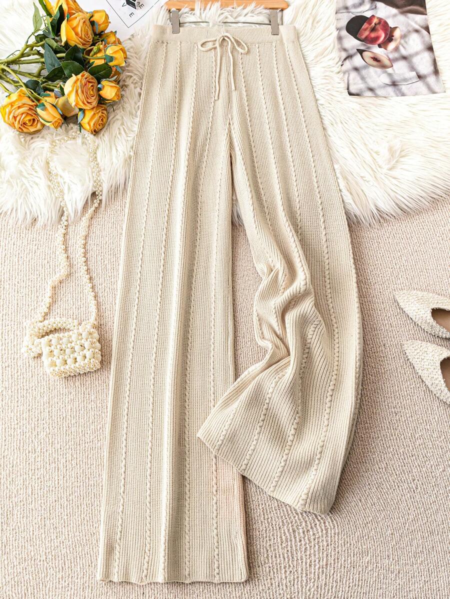 SHEIN LUNE Plus Size Solid Color Front Button Simple Casual Pants - Apricot - View 1