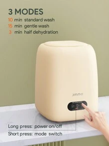 JMMO Mini Portable Washing Machine With 9L Capacity And Blue Light,Ideal For Underwear,Socks,Kids Clothes For Space-Saving Convenience - Beige - View 3