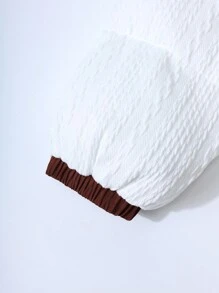 SHEIN Essnce Chaqueta de punto de cable blanca para mujer, chaqueta informal con cremallera holgada, chaleco de cuello redondo de unicolor con cremallera para mujer en otoño/invierno. Cálida y fácil de combinar, adecuada para uso diario, ir a trabajar, en casa, etc. - Blanco - Ver 12