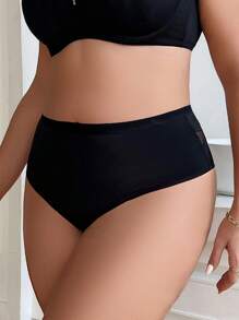 1pc Plus Size Women Breathable Lace Patchwork Sexy Triangular Panties