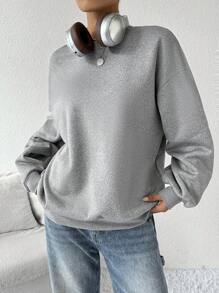 SHEIN EZwear 女士新款秋冬运动卫衣，简约百搭两件套 - 彩色 - 查看 7