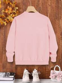 Nastolatka Słodki Wzór Serca Panterki Luźny Wygodny Miękki Drukowany Dzianinowy Sweter Dla Dziewczynek