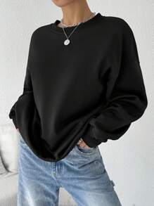 SHEIN EZwear 女士新款秋冬运动卫衣，简约百搭两件套 - 彩色 - 查看 3