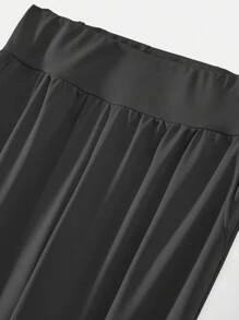 EMERY ROSE Quần áo mùa đông cỡ lớn cho phụ nữ Quần áo mùa đông Quần áo giữ nhiệt mùa thu đông cho phụ nữ Quần dài rút dây màu trơn thường ngày - màu đen - Xem 5