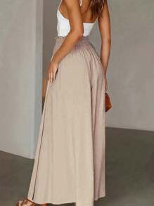 Calvaya Women's High Waisted Belted Pleated Gentle & Elegant Wide Leg Pants Fall Cloth For Women