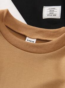 SHEIN 3pcs/Set Young Boy Casual Simple Long Sleeve T-Shirts, Fall/Winter - Multicolor - View 6