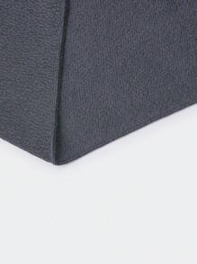 SHEIN LUNE 大码春秋季休闲纯色收腰不对称下摆夹克 - 灰色 - 查看 4