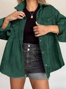 INAWLY Camisa casual de botones de unicolor para mujer de talla grande, para el Día de Acción de Gracias