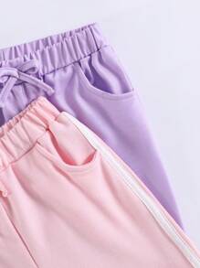 Baby Girl 2pcs Set Rabbit Print Casual Pants, Autumn/Winter - Multicolor - View 6