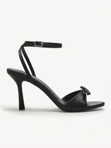 CUCCOO CHICEST Women's Black Peep Toe High Heel Sandals For Christmas - Black - View 7